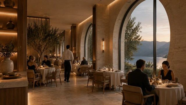 Service: the restaurant during evening dining service.